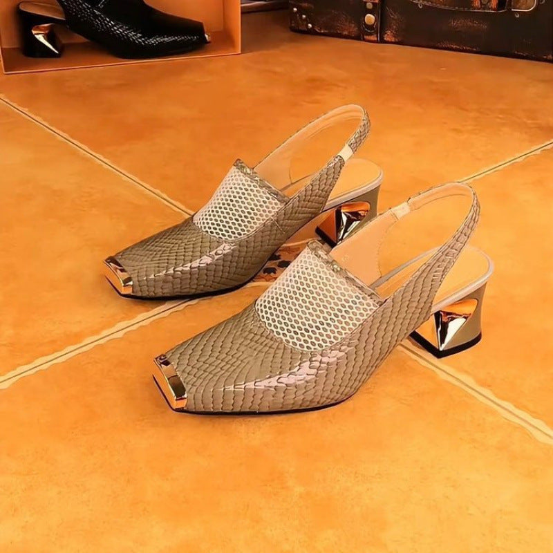 Damen Slingback Pumps Metallic Silber