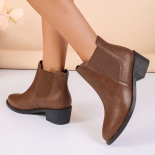 Damen Chelsea Stiefeletten Elastisch Vegan