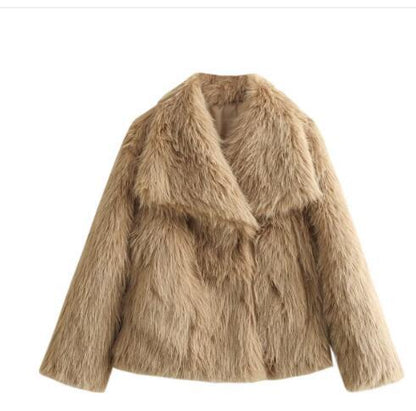 Damen Kunstfelljacke Warm Elegant