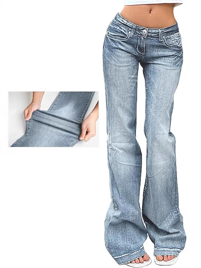 Damen Highwaist Jeans Stretch Bequem Flared