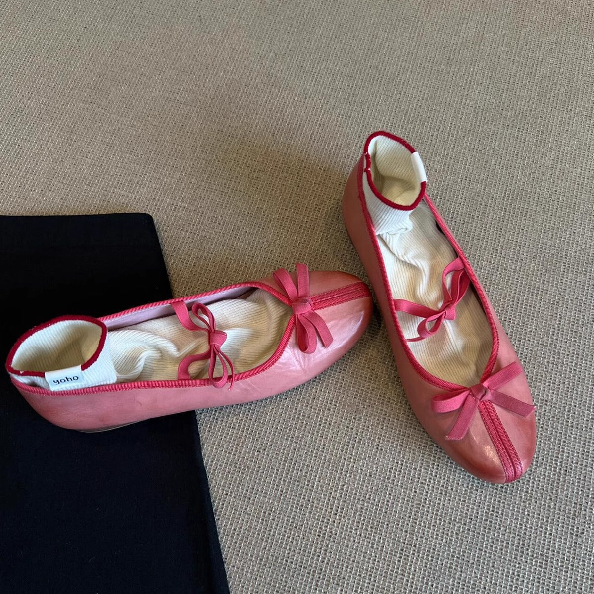 Damen Ballerinas Schleifen Design Bequem Elegant