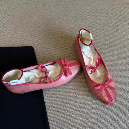 Damen Ballerinas Schleifen Design Bequem Elegant