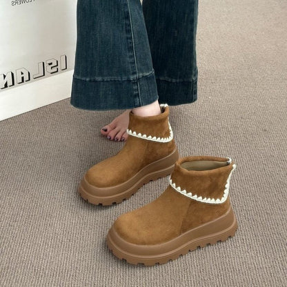 Damenstiefel Weiches Innenfutter Faltendesign