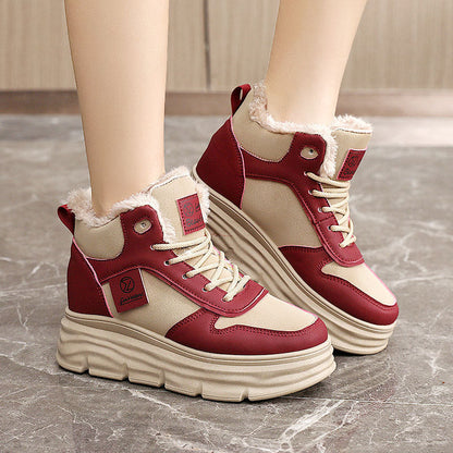 Damen High- Sneaker Kuschelig Sportlich Schwarz - Norvielle