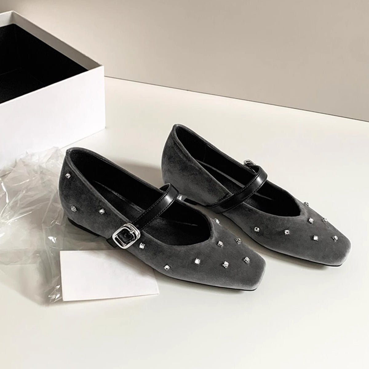 Damen Ballerinas Strass Schuhe Modern Glitzer