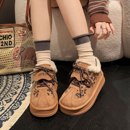 Damen Sneaker Leopardenmuster Gefüttert Rutschfest - Norvielle