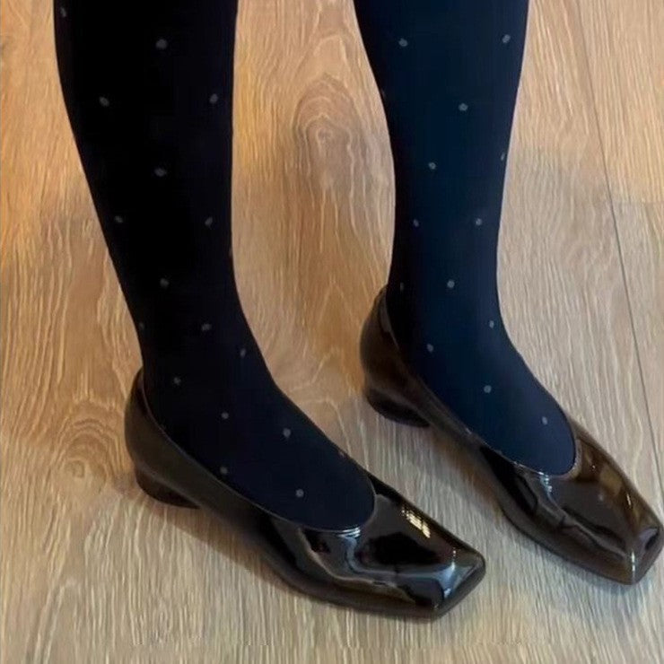Damen Hochhackige Pumps Glänzend Quadratzehen