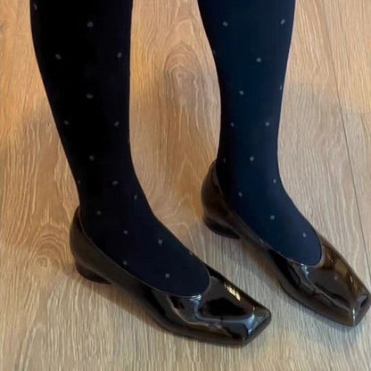 Damen Hochhackige Pumps Glänzend Quadratzehen