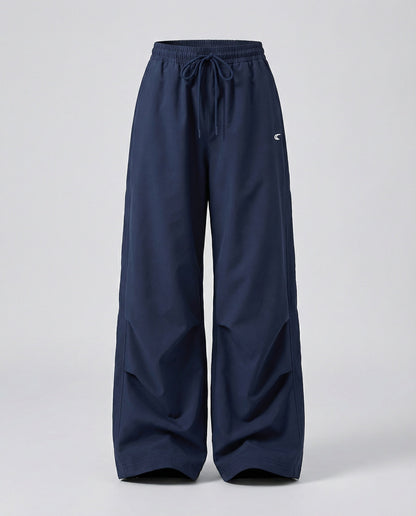 Damen Hose Weite Bein Elastik Lang