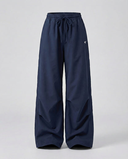 Damen Hose Weite Bein Elastik Lang
