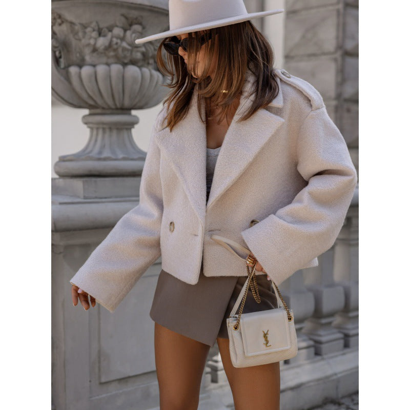 Damen Blazer Kurz Elegant Knöpfe