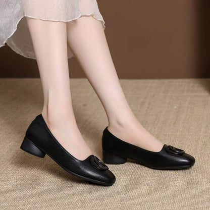 Damen Ballerinas Bequem Schmuckdetail Blockabsatz