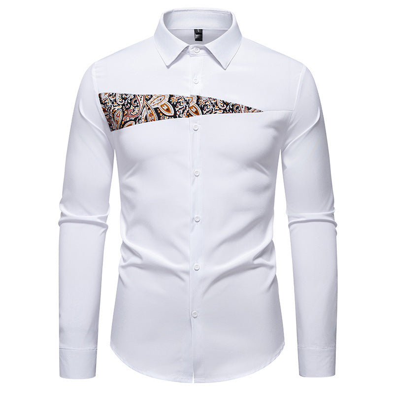 Herren Langarmhemd Paisley-Design Modern