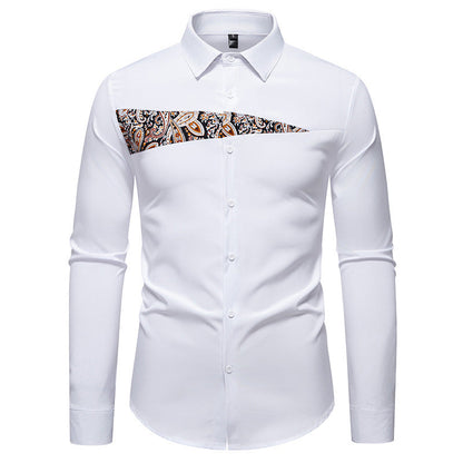 Herren Langarmhemd Paisley-Design Modern