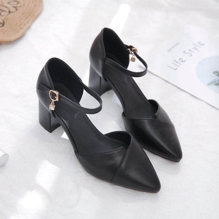 Damen Stilettos Elegante Schnalle Blockabsatz