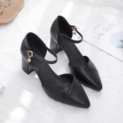 Damen Stilettos Elegante Schnalle Blockabsatz