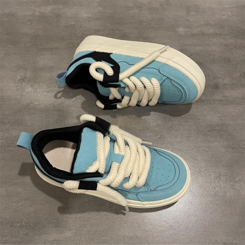Damen Sneaker Minimalistisch Doppelschnürung Komfortabel