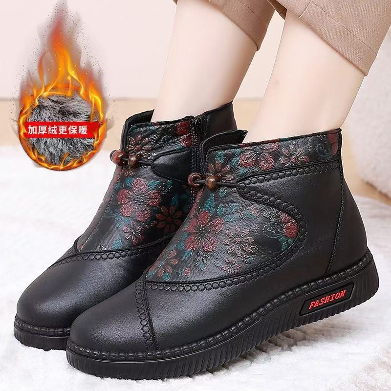 Damen Ankle Boots Schnürverschluss Elegant Floral - Norvielle