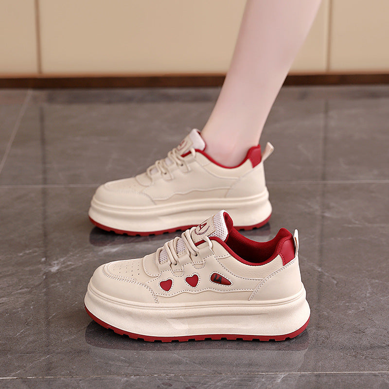 Damen Sneaker Sportlich Mit Herz Akzenten