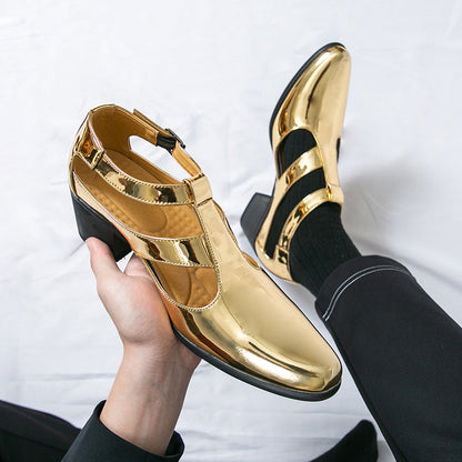 Damen High Heels Metallic Schuhe Riemen Elegant