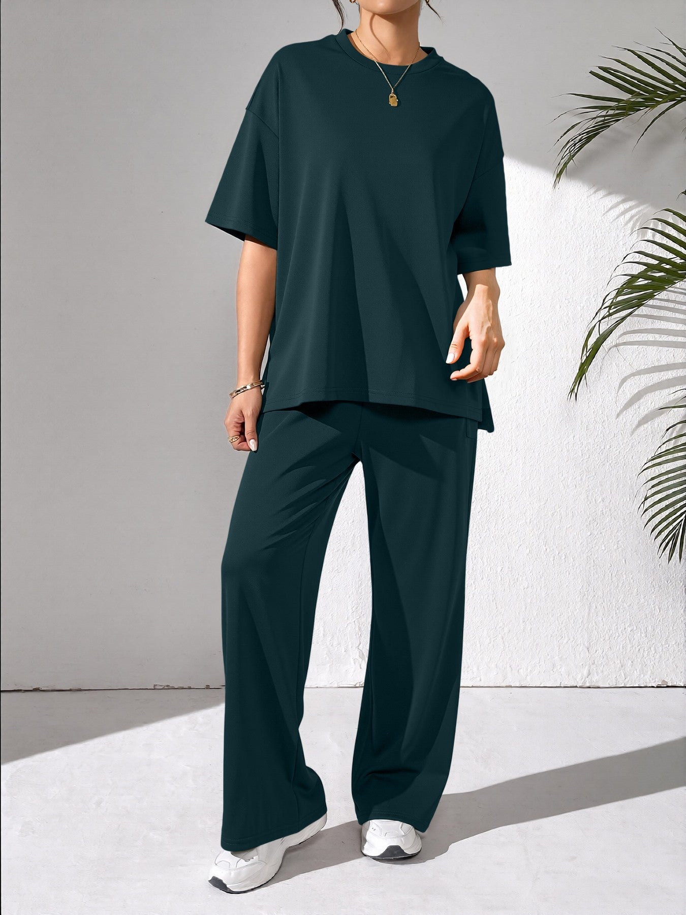 Damen Freizeit-Set Bequemes Weites Oberteil