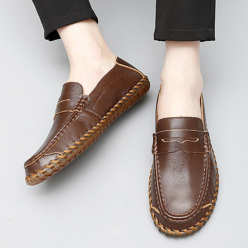 Damen Mokassins Leder Handgenäht Elegantes Design