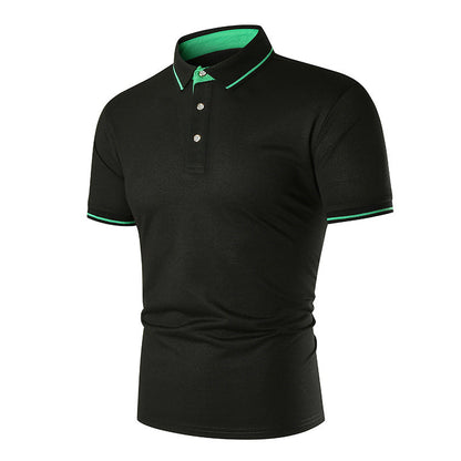 Herren Poloshirt Atmungsaktiv Kontrastkragen Modern