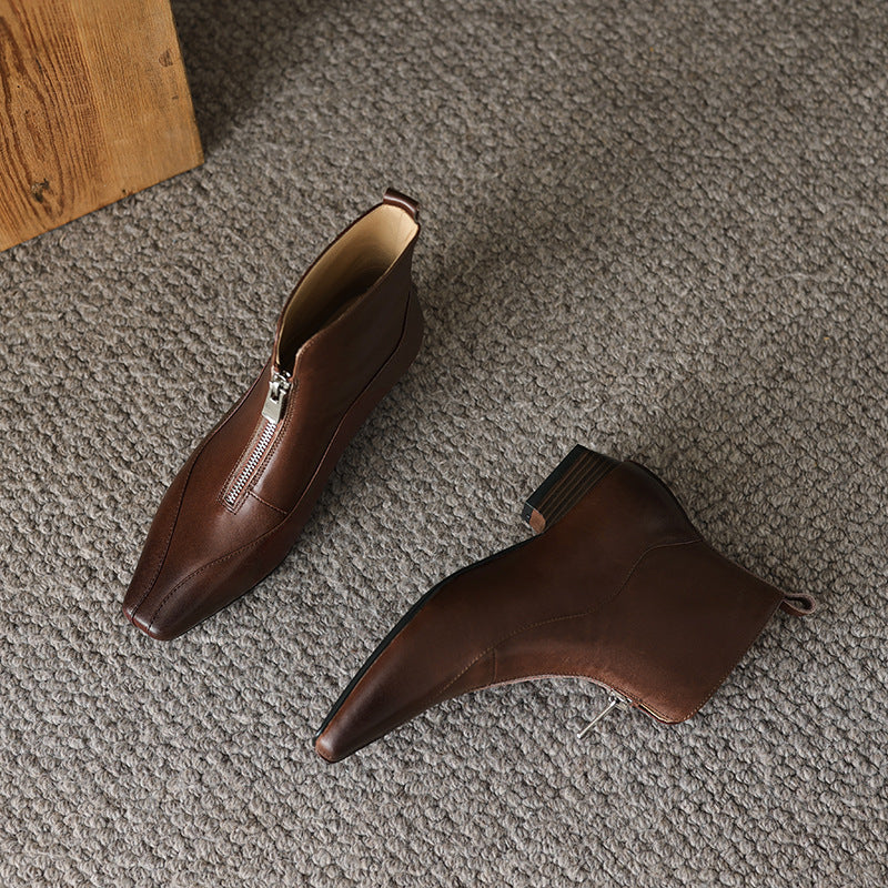 Damen Stiefeletten Elegant Reißverschluss Komfortschuhe