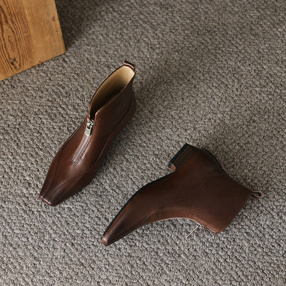 Damen Stiefeletten Elegant Reißverschluss Komfortschuhe