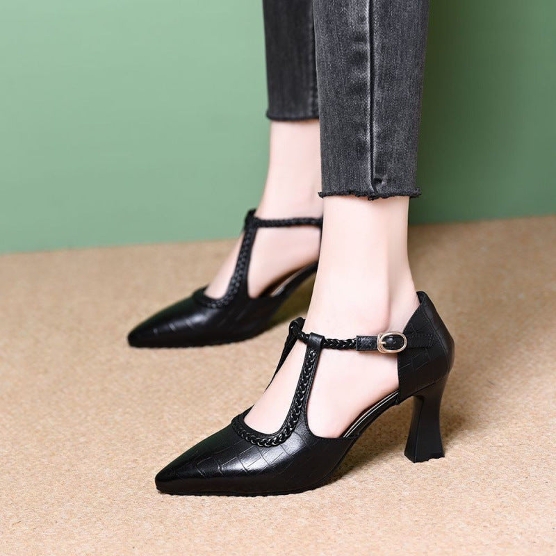 Damen High Heel Pumps Riemen Elegant