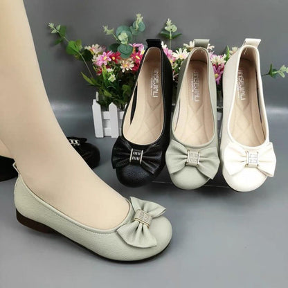 Damen Ballerinas Komfortabel Elegante Schleife