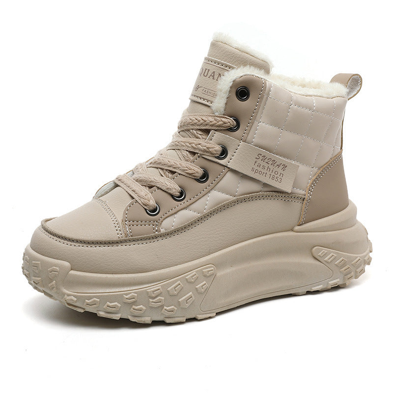 Damen Sneaker Hoch Sohle Kuschelig Rutschfest - Norvielle