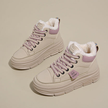 Damen High- Sneaker Warm Kuschelig Profilsohle