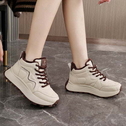 Damen Sneaker Hochgeschnittene Warmfutter Rutschfest