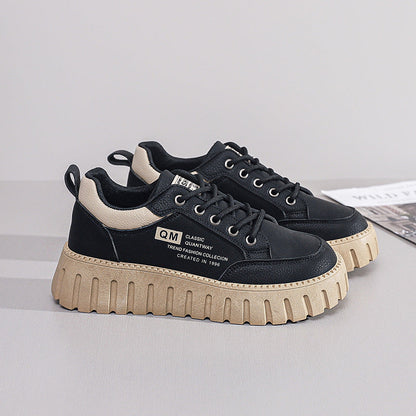 Damen Plattform Sneaker Atmungsaktives Material Gummi