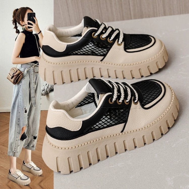Damen Sneaker Sportlich Luftdurchlässig Dicksohle - Norvielle