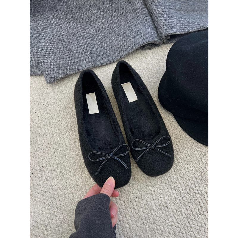 Damen Ballerinas Komfort Schleifendetail Eleganz