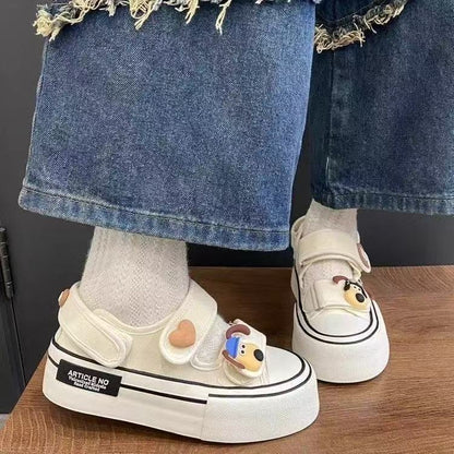 Damen Sneaker Sportlich Bequem Klettverschluss Weiß - Norvielle