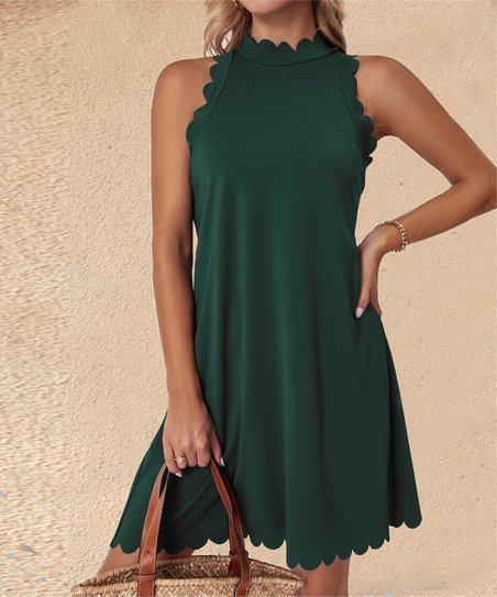 Damen Ärmelloses Sommerkleid Fließend V-Ausschnitt