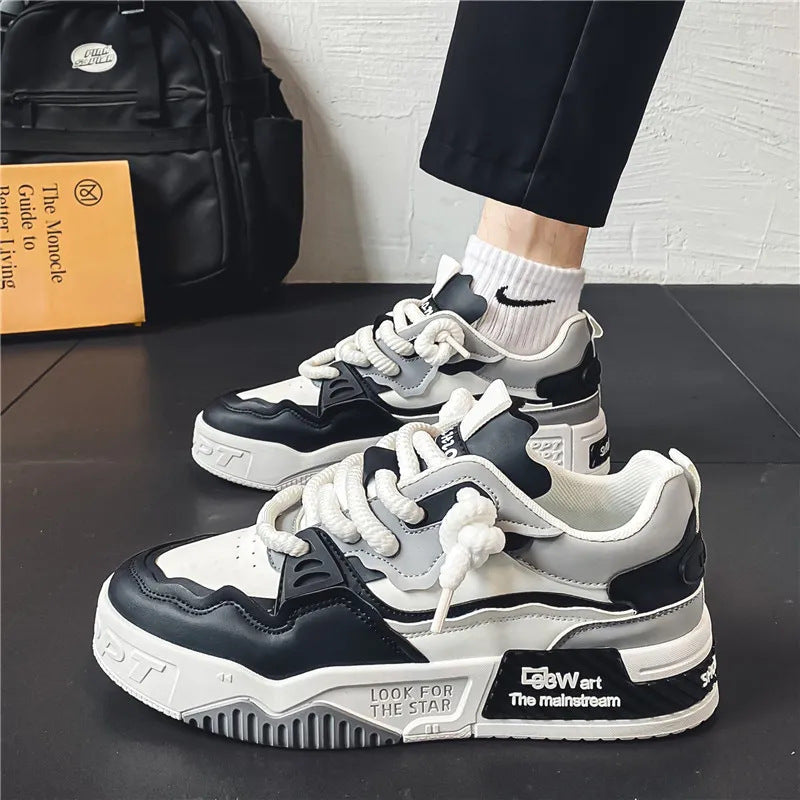 Damen Plateausneaker Hoch Modisch Spezialsohle Schwarz - Norvielle