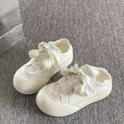 Damen Floral Sneaker Schnürschuhe Trend
