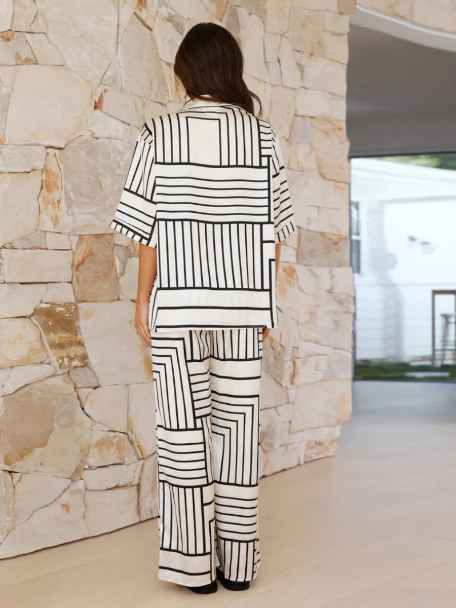 Damen 2-teiliges Co-Ord Set Bedruckt Modisch