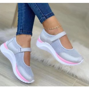 Damen Sneaker Atmungsaktives Mesh Bequem Verstellbar