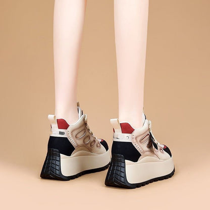 Damen High- Sneaker Sportlich Blockabsatz