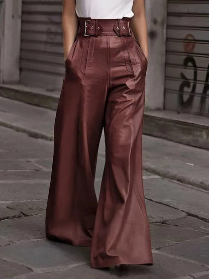 Damen Lederhosen Hochwertig mit Plisierdetails