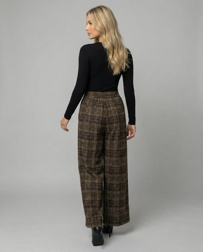 Damen Palazzo-Hose kariert Hochwertig