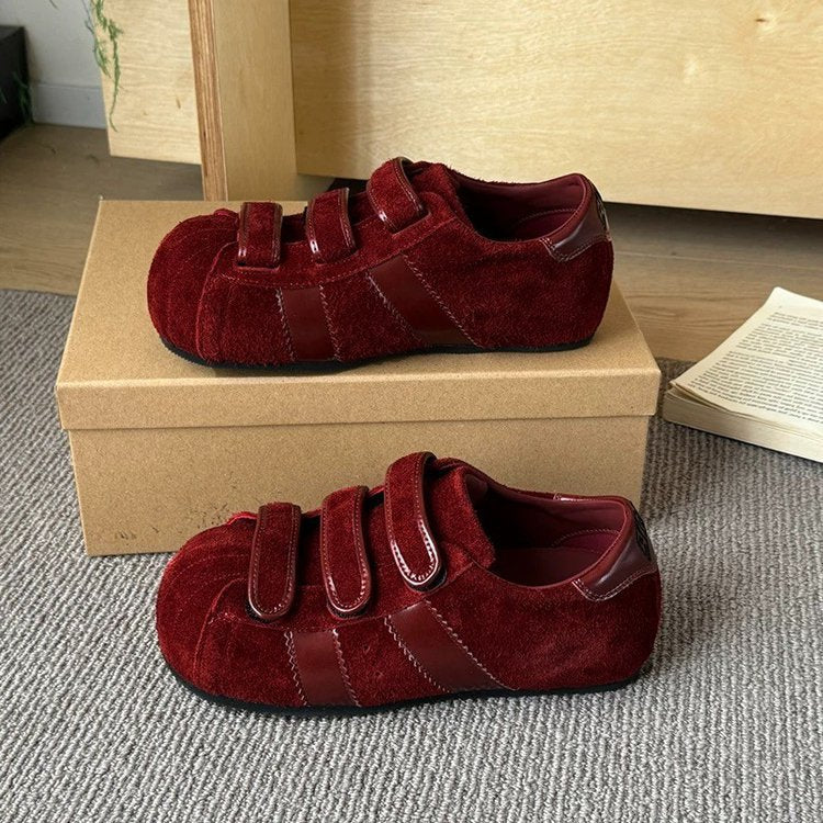 Damen Clogs Weiches Wildleder Bequem Mit Klettverschluss