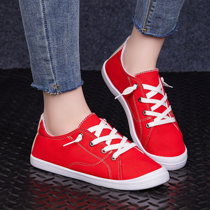 Damen Segeltuchschuhe Bequem Heidi Stil