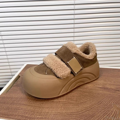 Damen Clogs Flauschig Verstellbar Klettverschluss Bequem kann zu