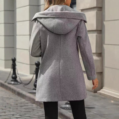 Damen Wintermantel Bequem Elegant mit Taschen